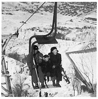 1952年　小樽天狗山リフト　国内初の固定循環式スキーリフト
